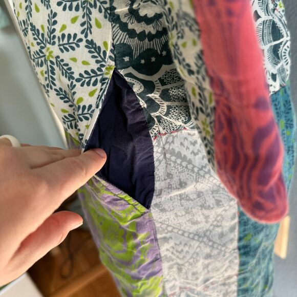 Anthropologie | Lilka Multicolor Patchwork Quilted Cotton Robe XS - Picture 9 of 11